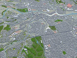 sendai city japan 70km 3D Model