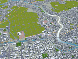 sendai city japan 70km 3D Model