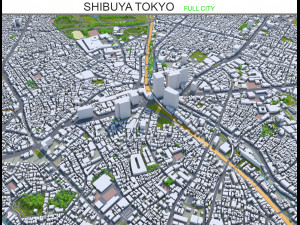 shibuya city tokyo 10km 3D Model