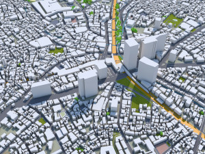 shibuya city tokyo 10km 3D 모델