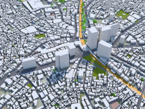 shibuya city tokyo 10km 3D Model
