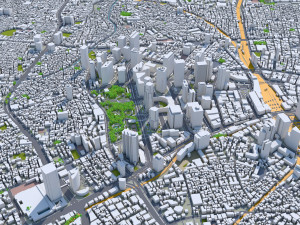 shibuya city tokyo 10km 3D 모델