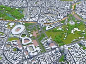 shibuya city tokyo 10km 3D 모델