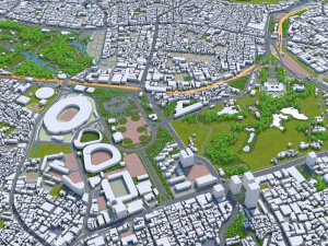 shibuya city tokyo 10km 3D Model