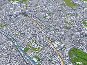 shibuya city tokyo 10km 3D 모델
