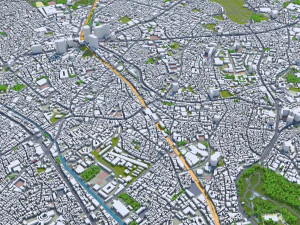 shibuya city tokyo 10km 3D Model