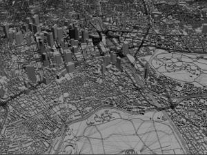 shibuya city tokyo 10km 3D 모델