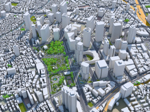 shinjuku city japan 20km 3D Model