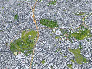 shinjuku city japan 20km 3D Model