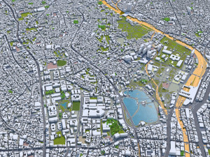 shinjuku city japan 20km 3D Model