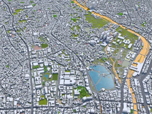 shinjuku city japan 20km 3D Model