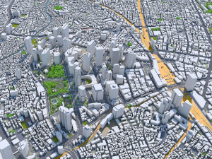 shinjuku city japan 20km 3D Model