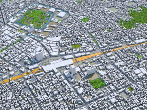 shizuoka city japan 90km Model 3D