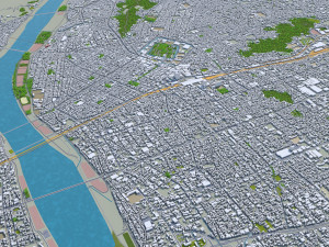 shizuoka city japan 90km Model 3D