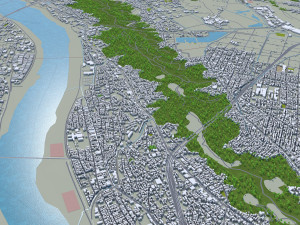 shizuoka city japan 90km Model 3D
