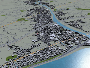shizuoka city japan 90km Model 3D
