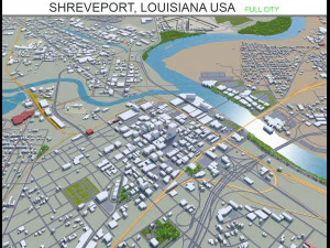 cidade de shreveport, louisiana, eua, 40 km Modelo 3D