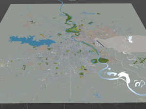 shreveport city louisiana usa 40km 3D Model