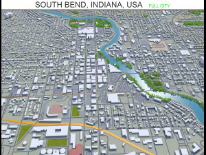south bend city indiana usa 25km Modelo 3D