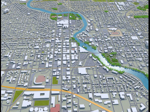 south bend city indiana usa 25km Modelo 3D