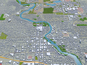 south bend city indiana usa 25km Modelo 3D