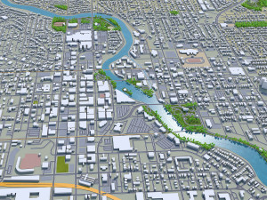 south bend city indiana usa 25km Modelo 3D