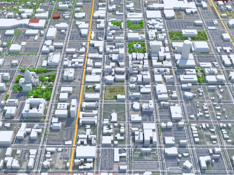 Springfield city illinois usa 40km 3D-Modell