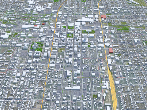 Springfield city illinois usa 40km 3D-Modell