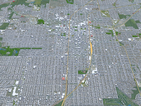 Springfield city illinois usa 40km 3D-Modell