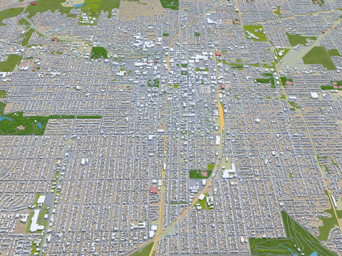 Springfield city illinois usa 40km 3D-Modell