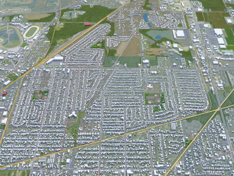 Springfield city illinois usa 40km 3D-Modell