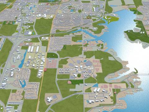 Springfield city illinois usa 40km 3D-Modell