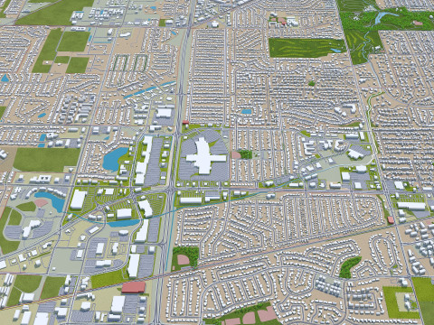Springfield city illinois usa 40km 3D-Modell
