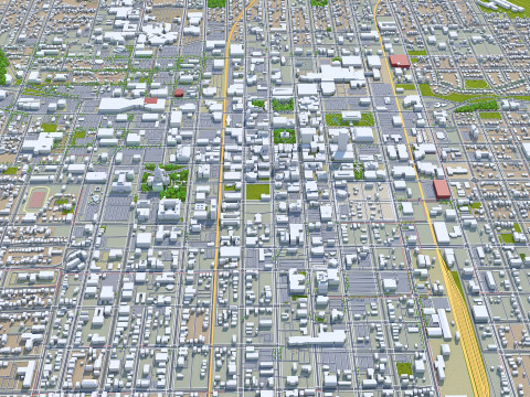 Springfield city illinois usa 40km 3D-Modell