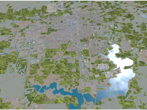 Springfield city illinois usa 40km 3D-Modell