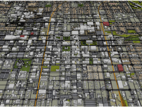Springfield city illinois usa 40km 3D-Modell