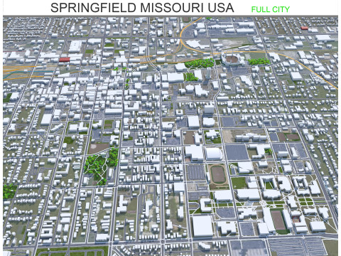 Springfield city missouri usa 30km 3D Model