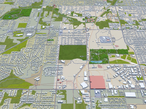 Springfield city missouri usa 30km 3D Model