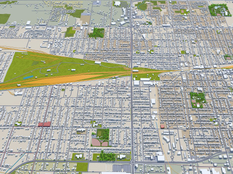 Springfield city missouri usa 30km 3D Model