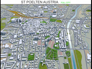 st poelten city austria 30km 3D Model