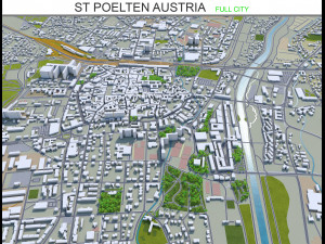 st poelten city austria 30km 3Dモデル