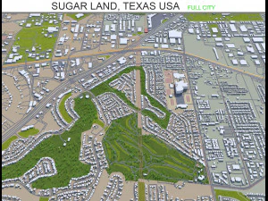 цукрова земля місто Техас США 25 км 3D Модель