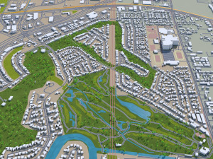 sugar land city texas usa 25km 3D मॉडल