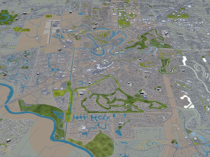 sugar land city texas usa 25km 3D मॉडल