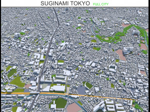 suginami city tokyo 10km 3D Model