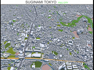 suginami city tokyo 10km Modelo 3D