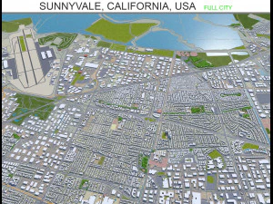 Саннівейл місто Каліфорнія США 20 км 3D Модель