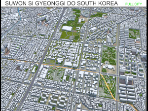 Suwon si Gyeonggi do city South Korea 30km Modelo 3D