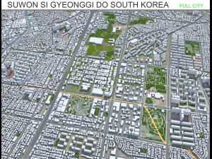Місто Сувон Сі Кьонгідо Південна Корея 30 км 3D Модель