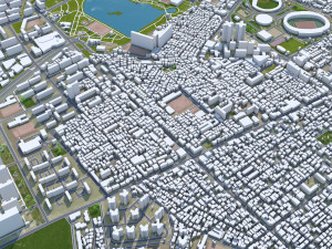 Suwon si Gyeonggi do city South Korea 30km 3D Model